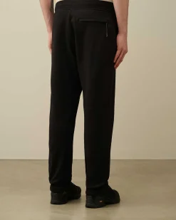 C.P. Company Diagonal Raised Fleece Logo Sweatpants Black Hot