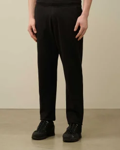 C.P. Company Diagonal Raised Fleece Logo Sweatpants Black Hot
