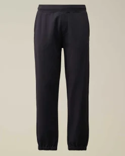 C.P. Company Diagonal Raised Fleece Logo Sweatpants Total Eclipse-Blue Best