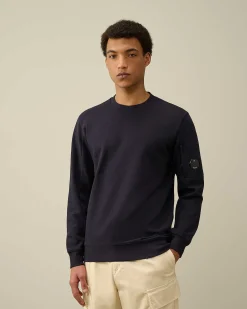 C.P. Company Diagonal Raised Fleece Sweatshirt Total Eclipse-Blue Online