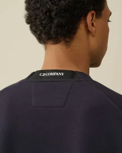C.P. Company Diagonal Raised Fleece Sweatshirt Total Eclipse-Blue Online