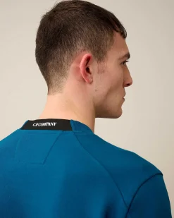 C.P. Company Diagonal Raised Fleece Sweatshirt Ink Blue Sale
