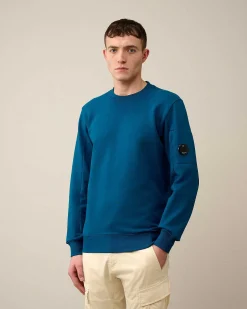 C.P. Company Diagonal Raised Fleece Sweatshirt Ink Blue Sale