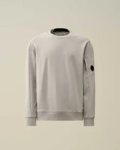 C.P. Company Diagonal Raised Fleece Sweatshirt Drizzle Grey Clearance