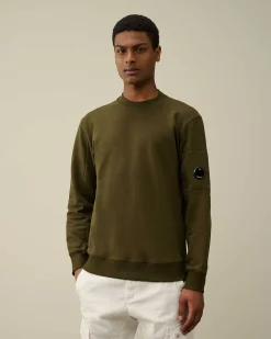 C.P. Company Diagonal Raised Fleece Sweatshirt Ivy Green Cheap