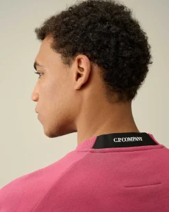 C.P. Company Diagonal Raised Fleece Sweatshirt Red Bud Cheap