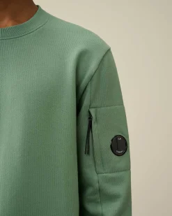 C.P. Company Diagonal Raised Fleece Sweatshirt Green Bay Best Sale