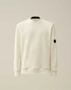 C.P. Company Diagonal Raised Fleece Sweatshirt Gauze White Outlet