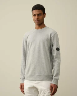 C.P. Company Diagonal Raised Fleece Sweatshirt Grey Melange Shop