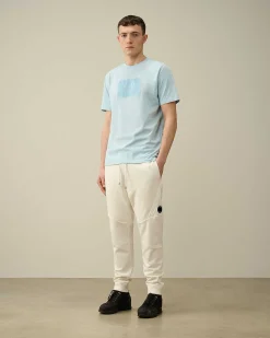 C.P. Company Diagonal Raised Fleece Sweatpants Gauze White Cheap
