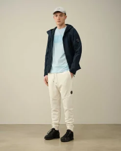 C.P. Company Diagonal Raised Fleece Sweatpants Gauze White Cheap
