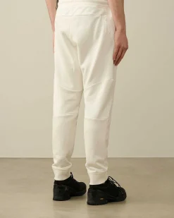 C.P. Company Diagonal Raised Fleece Sweatpants Gauze White Cheap