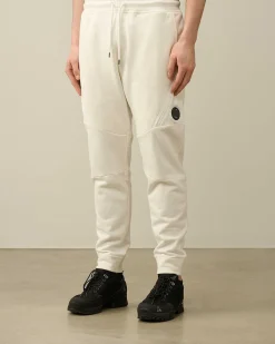 C.P. Company Diagonal Raised Fleece Sweatpants Gauze White Cheap