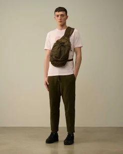 C.P. Company Diagonal Raised Fleece Sweatpants Ivy Green Fashion