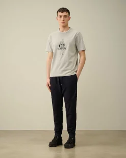 C.P. Company Diagonal Raised Fleece Sweatpants Total Eclipse-Blue Best