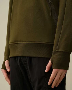 C.P. Company Diagonal Raised Fleece Zipped Sweatshirt Ivy Green Best Sale