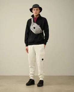C.P. Company Diagonal Raised Fleece Zipped Sweatshirt Black Online