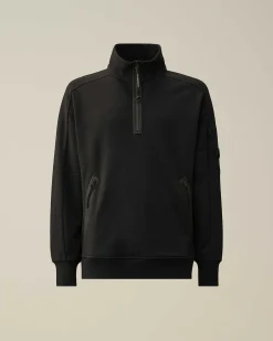 C.P. Company Diagonal Raised Fleece Zipped Sweatshirt Black Online