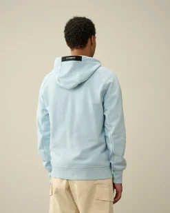 C.P. Company Diagonal Raised Fleece Zipped Hoodie Starlight Blue Shop