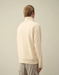 C.P. Company Diagonal Raised Fleece Zipped Sweatshirt Pistachio Shell-Beige Discount