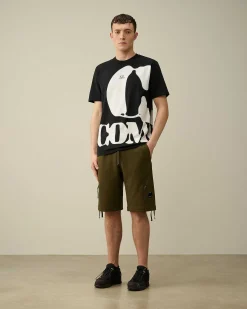 C.P. Company Diagonal Raised Fleece Zipped Pocket Shorts Ivy Green Best