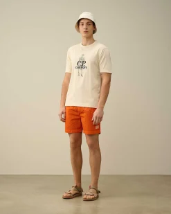C.P. Company Eco-Chrome R Short Swim Shorts Gold Flame-Orange Best
