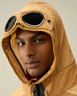 C.P. Company 50 Fili Gum Mixed Goggle Jacket Pastry Shell-Orange Sale