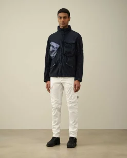 C.P. Company 50 Fili Gum Mixed Jacket Total Eclipse-Blue Best Sale