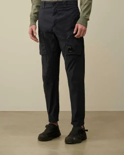 C.P. Company 50 Fili Stretch Ergonomic Cargo Pants Total Eclipse-Blue Best