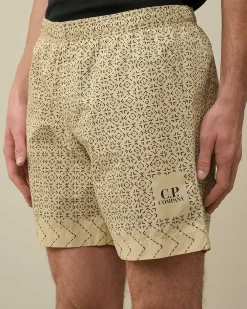 C.P. Company Flatt Nylon Baja Swim Shorts Pistachio Shell-Beige Shop