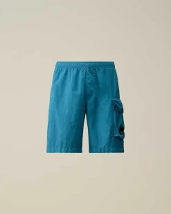 C.P. Company Flatt Nylon Cargo Swim Shorts Ink Blue New