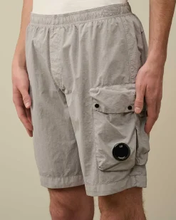 C.P. Company Flatt Nylon Cargo Swim Shorts Drizzle Grey Hot