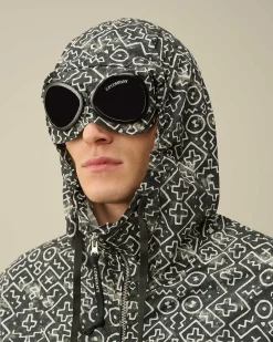 C.P. Company Flatt Nylon Goggle Jacket Agave Green Outlet