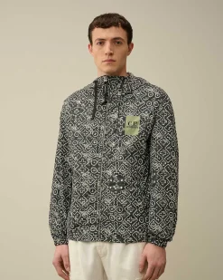 C.P. Company Flatt Nylon Goggle Jacket Agave Green Outlet