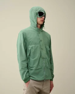 C.P. Company Flatt Nylon Goggle Overshirt Green Bay Hot