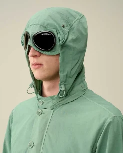 C.P. Company Flatt Nylon Goggle Overshirt Green Bay Hot