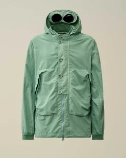 C.P. Company Flatt Nylon Goggle Overshirt Green Bay Hot