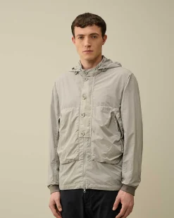 C.P. Company Flatt Nylon Goggle Overshirt Drizzle Grey Cheap