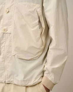 C.P. Company Flatt Nylon Goggle Overshirt Pistachio Shell-Beige Best Sale