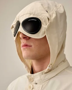 C.P. Company Flatt Nylon Goggle Overshirt Pistachio Shell-Beige Best Sale