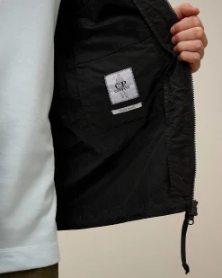 C.P. Company Flatt Nylon Goggle Overshirt Black Store