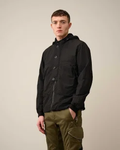 C.P. Company Flatt Nylon Goggle Overshirt Black Store