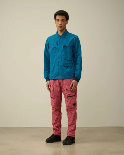 C.P. Company Flatt Nylon Overshirt Ink Blue Shop