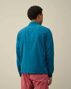 C.P. Company Flatt Nylon Overshirt Ink Blue Shop