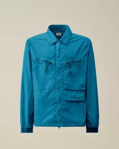 C.P. Company Flatt Nylon Overshirt Ink Blue Shop