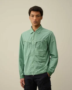 C.P. Company Flatt Nylon Overshirt Green Bay Outlet