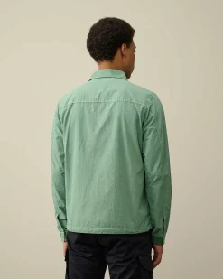 C.P. Company Flatt Nylon Overshirt Green Bay Outlet