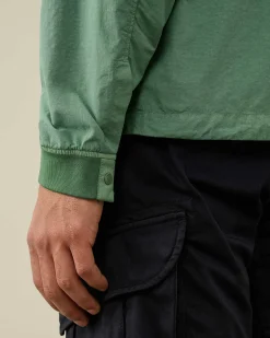 C.P. Company Flatt Nylon Overshirt Green Bay Outlet