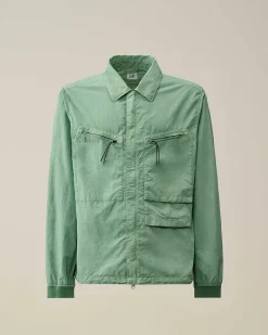 C.P. Company Flatt Nylon Overshirt Green Bay Outlet