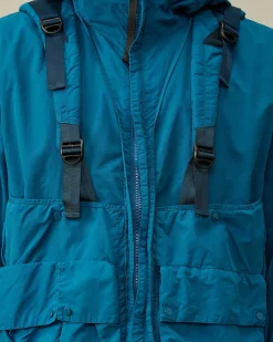 C.P. Company Flatt Nylon Reversible Hooded Jacket Ink Blue Hot